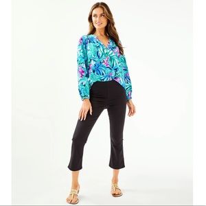 Lilly Pulitzer Ocean Cay High Rise Crop Black NWT Size 16 Black